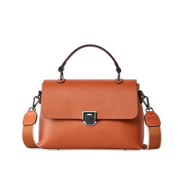 Cowhide Bag Women All-Match Leather Handbag Lychee Pattern