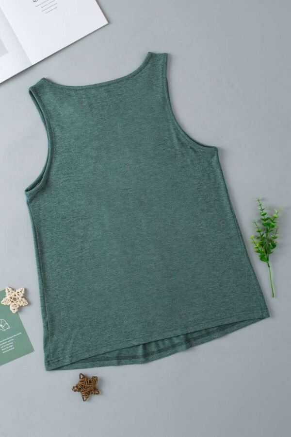 Mist Green V Neck Ruched Tank Top