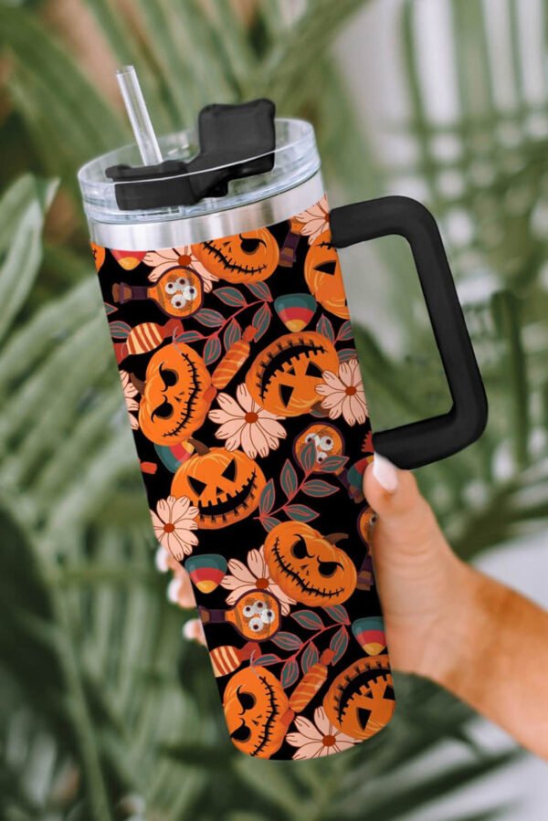 Multicolour Halloween Pumpkin Print 304 Stainless Vacuum Cup