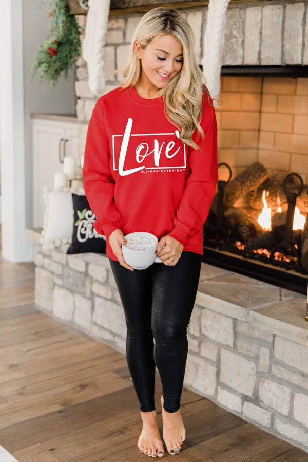 Red Valentine’s Day Love Graphic Sweatshirt