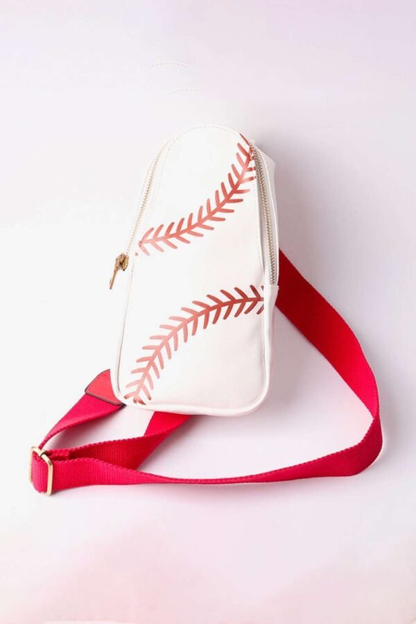 Racing Red Balls Pattern PU Leather Zipped Sling Bag