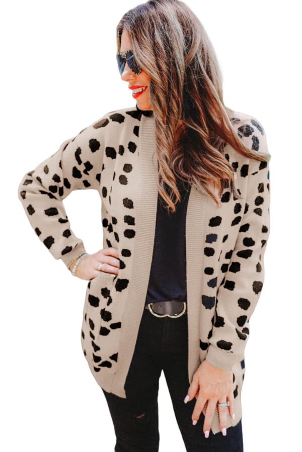 Leopard Animal Spotted Pattern Open Front Cardigan