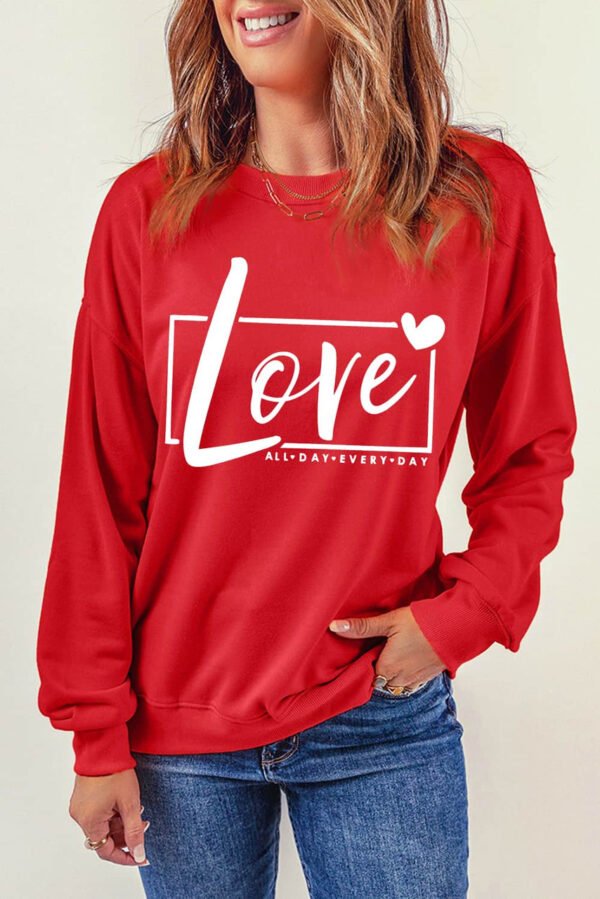 Red Valentine’s Day Love Graphic Sweatshirt