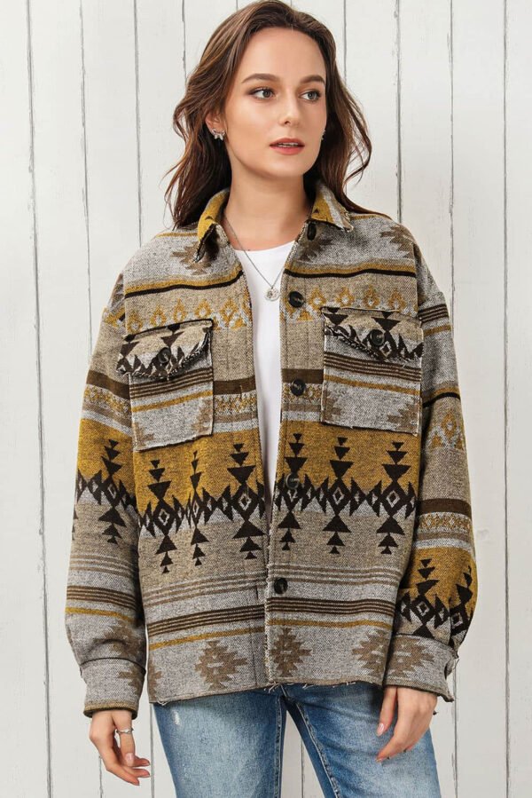 Brown Western Aztec Print Jacket