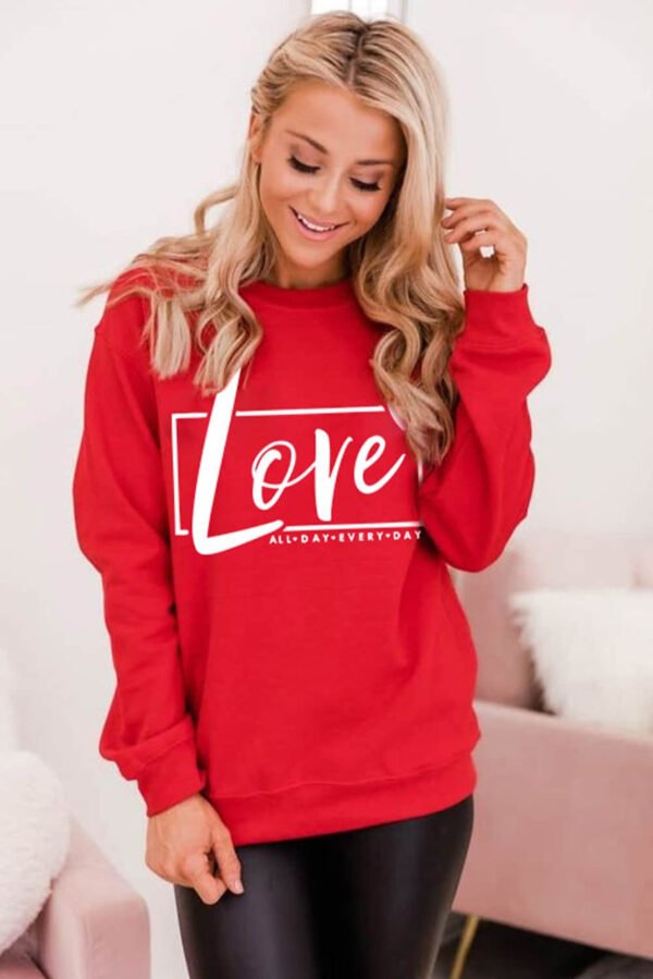 Red Valentine’s Day Love Graphic Sweatshirt