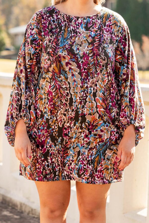 Plus Size Floral Print Mini Dress