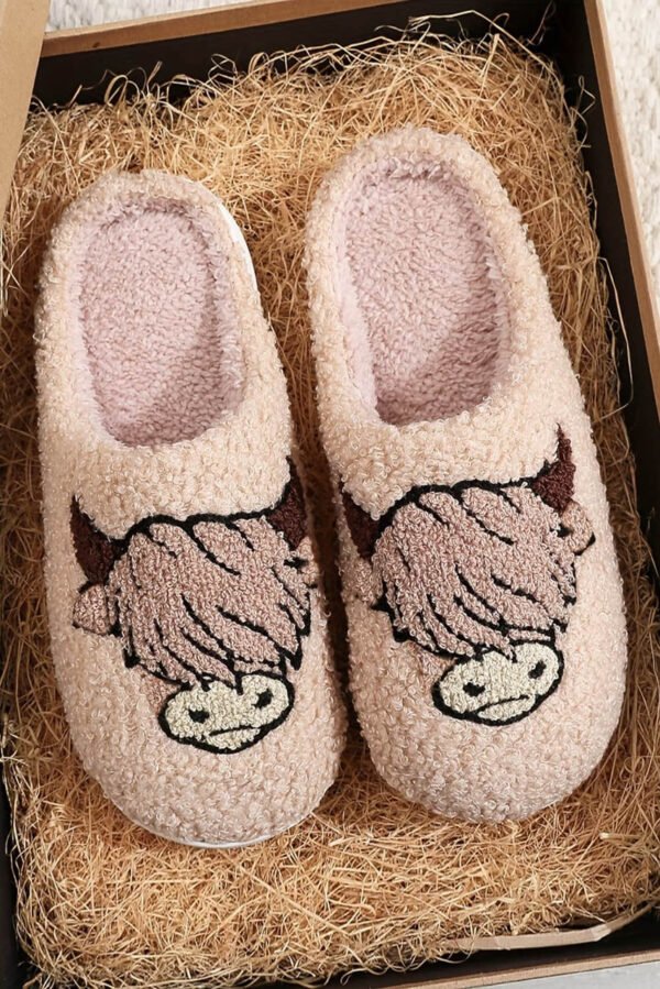 Parchment Cartoon Animal Plush Slippers