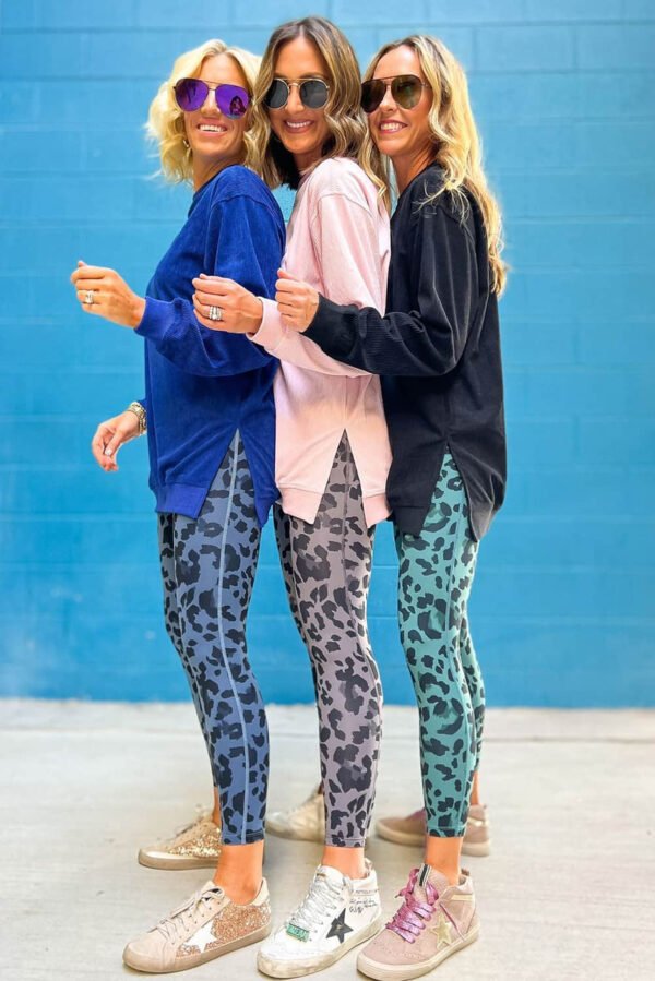 Green Classic Leopard Print Active Leggings