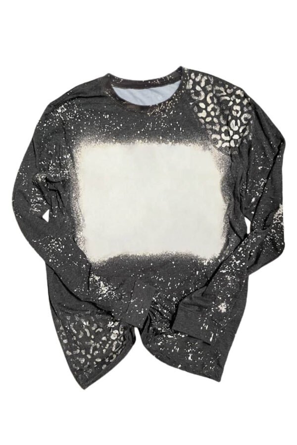Black Retro Bleached Leopard Spot Pullover