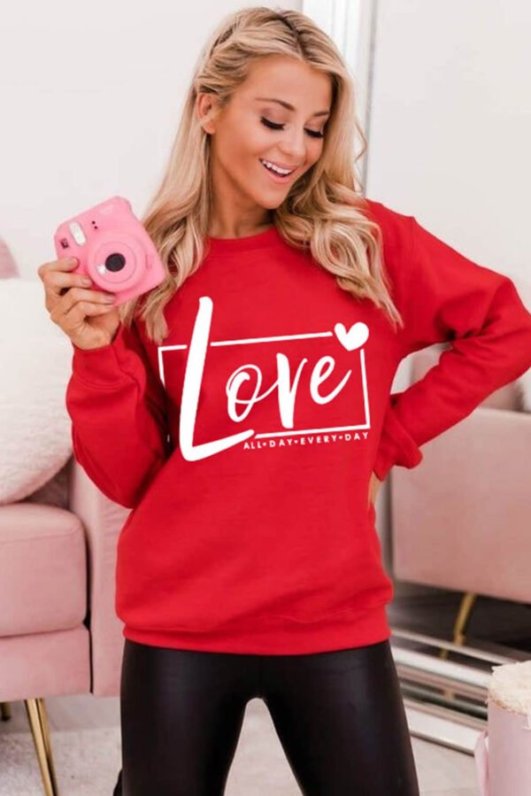 Red Valentine’s Day Love Graphic Sweatshirt