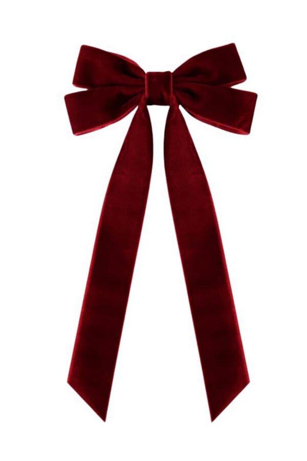 Red Sandalwood Velvet Bowknot Frenchy Girl Fashion Hair Clip