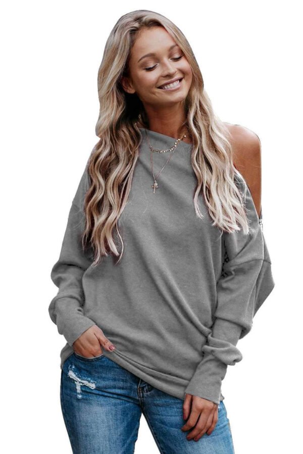 Gray Ribbed Zip Knit Top