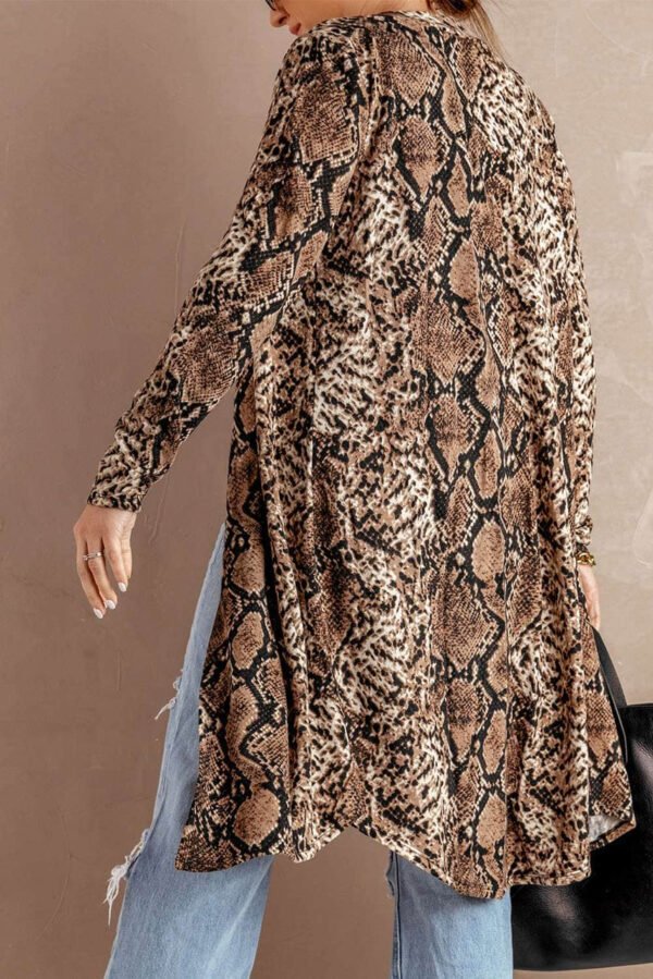 Snake Print Long Cardigan
