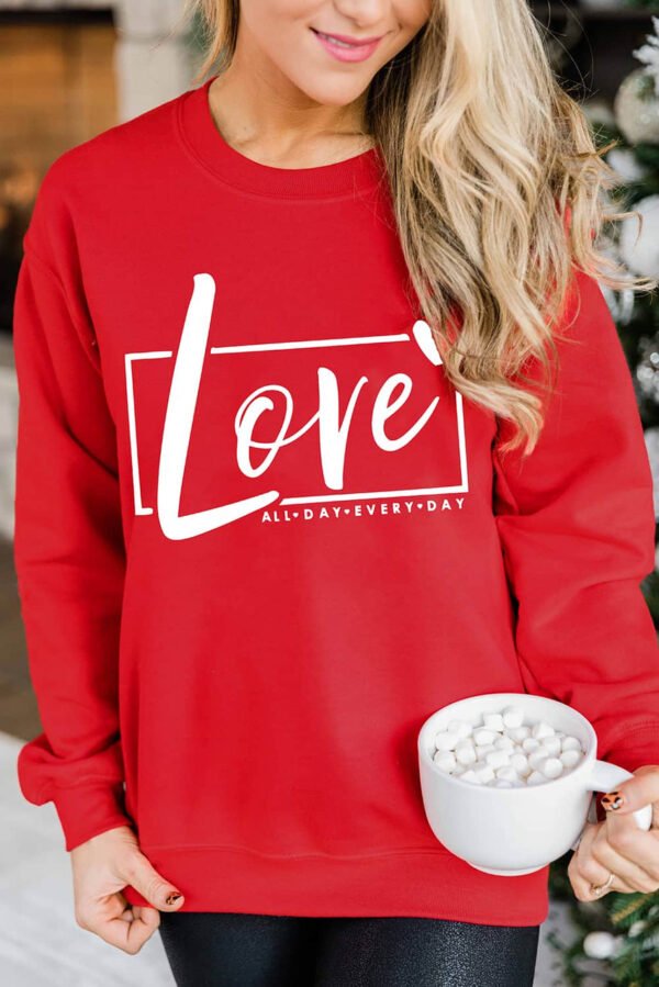 Red Valentine’s Day Love Graphic Sweatshirt