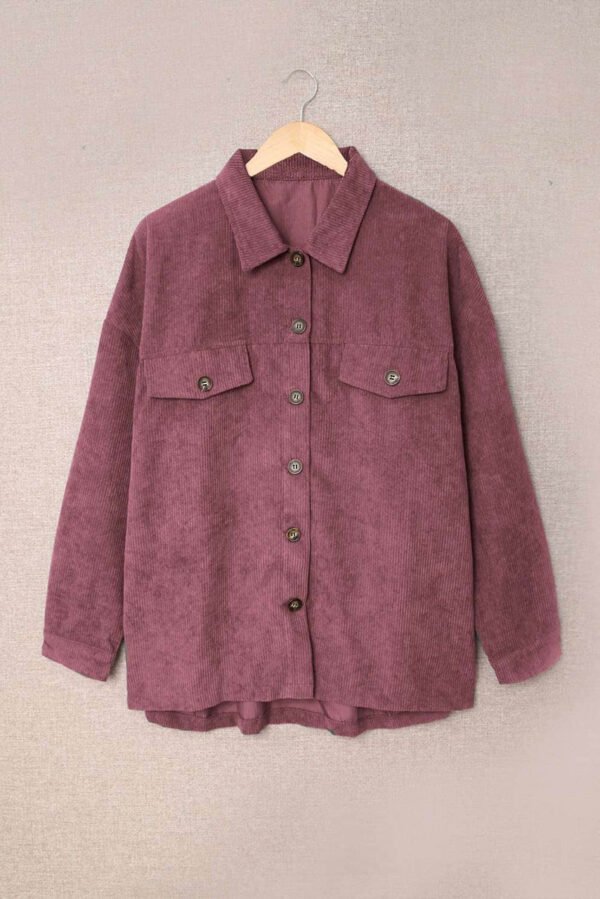 Corduroy Long Sleeve Button-up Shirt Coat