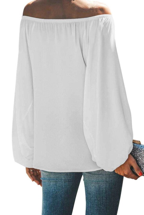 Print Elastic Neck Off Shoulder Top