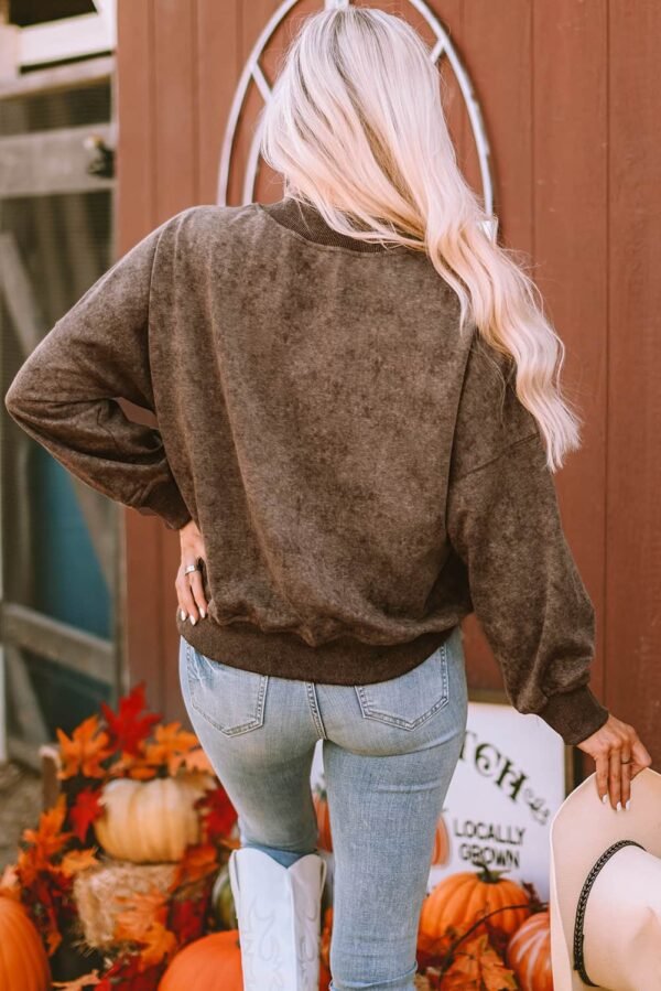 Brown Let’s Get Smashed Halloween Pumpkin Graphic Sweatshirt