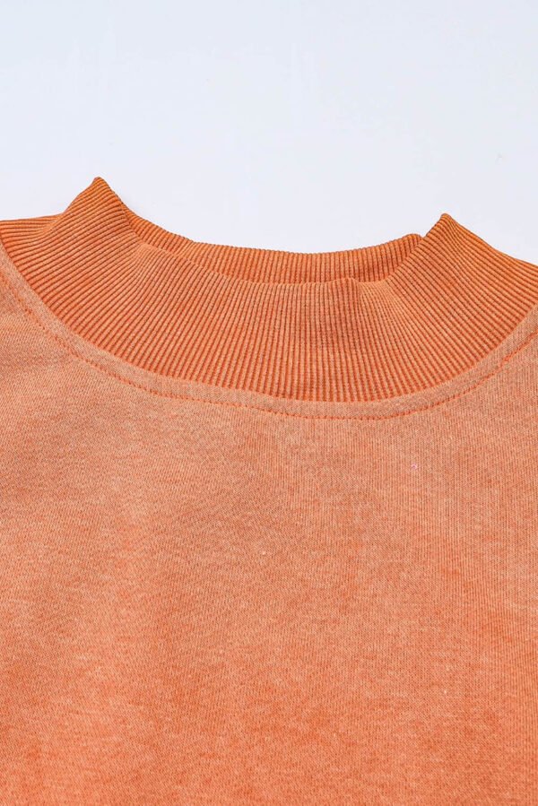 Orange Drop Shoulder Crew Neck Pullover Sweatshirt