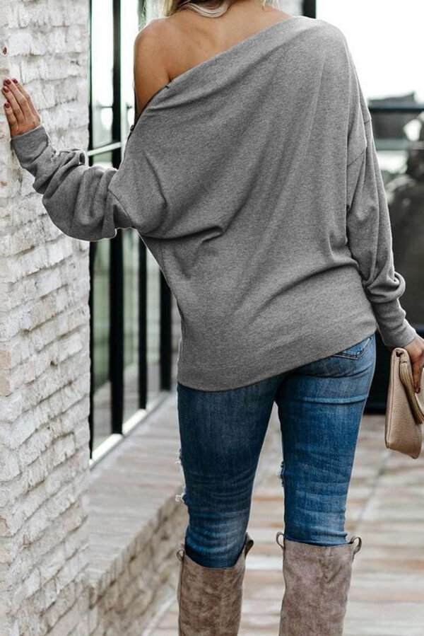 Gray Ribbed Zip Knit Top