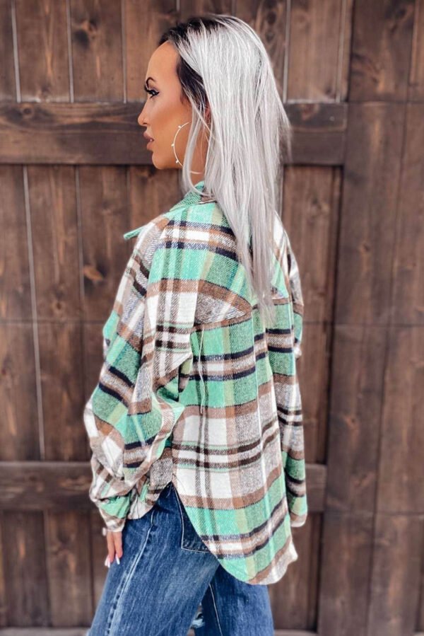 Green Plaid Shacket with Pocket