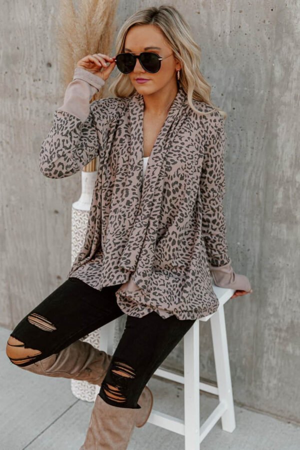 Leopard Leopard Open Front Cardigan