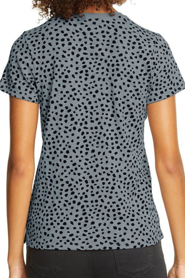 Gray Cheetah Print O-neck Short Sleeve T Shirt