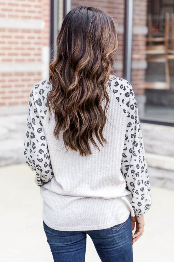 Leopard Print Thermal Long Sleeve Top