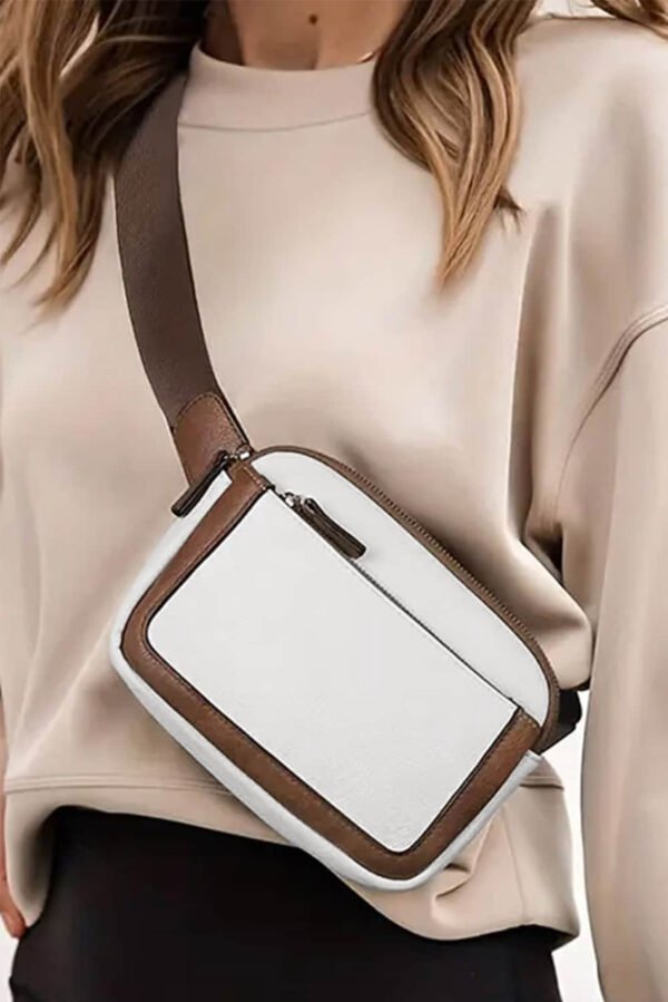White Adjustable Strap Mini PU Leather Crossbody Bag