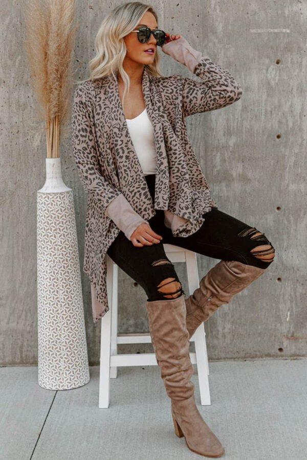 Leopard Leopard Open Front Cardigan