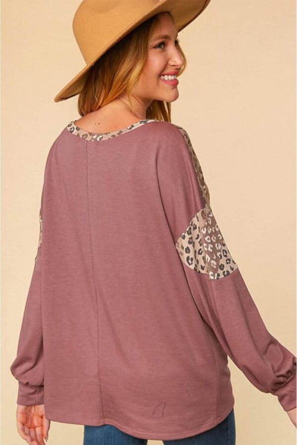 Leopard Animal Print Patchwork Top