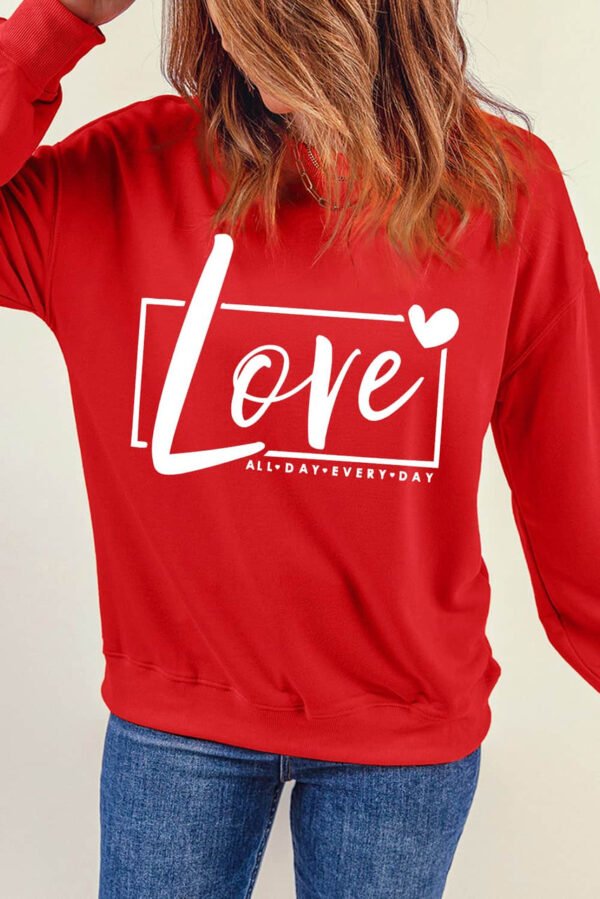 Red Valentine’s Day Love Graphic Sweatshirt