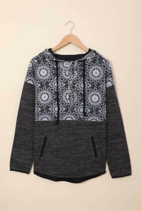 Tribal Print Vintage Pocket Hoodie