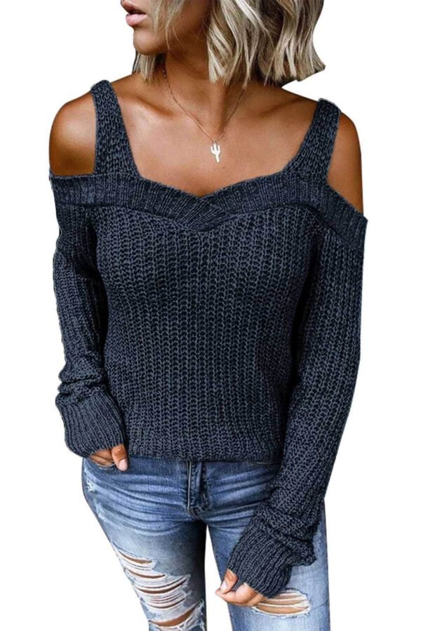 Khaki Dew Shoulder Juliette Knitted Sweater