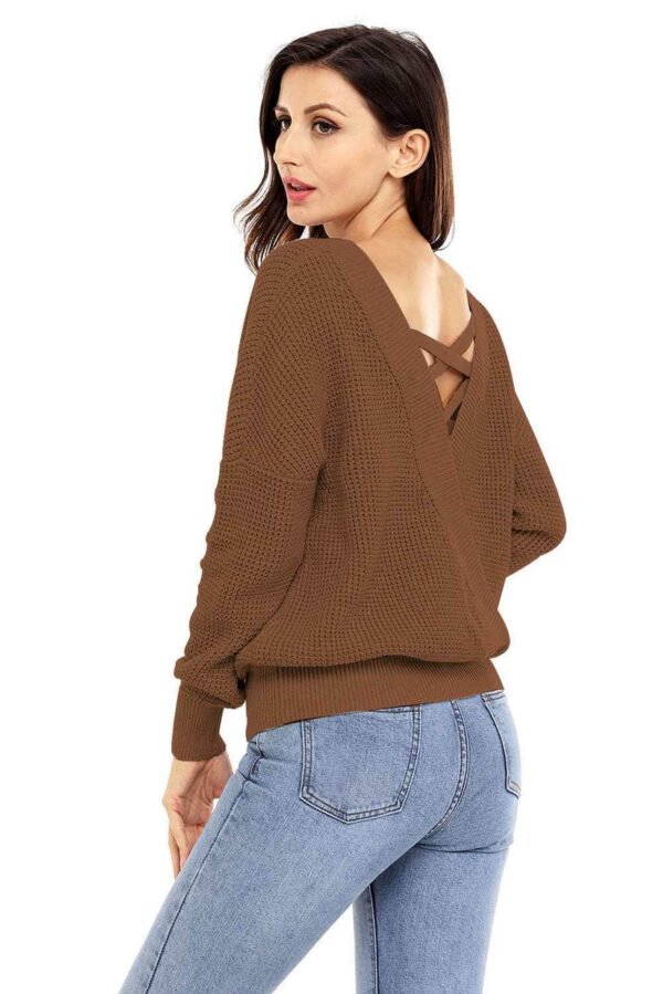 Cross Back Hollow-out Sweater