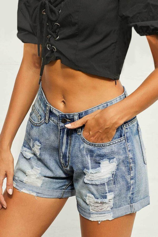 Vintage Faded and Distressed Jean Shorts