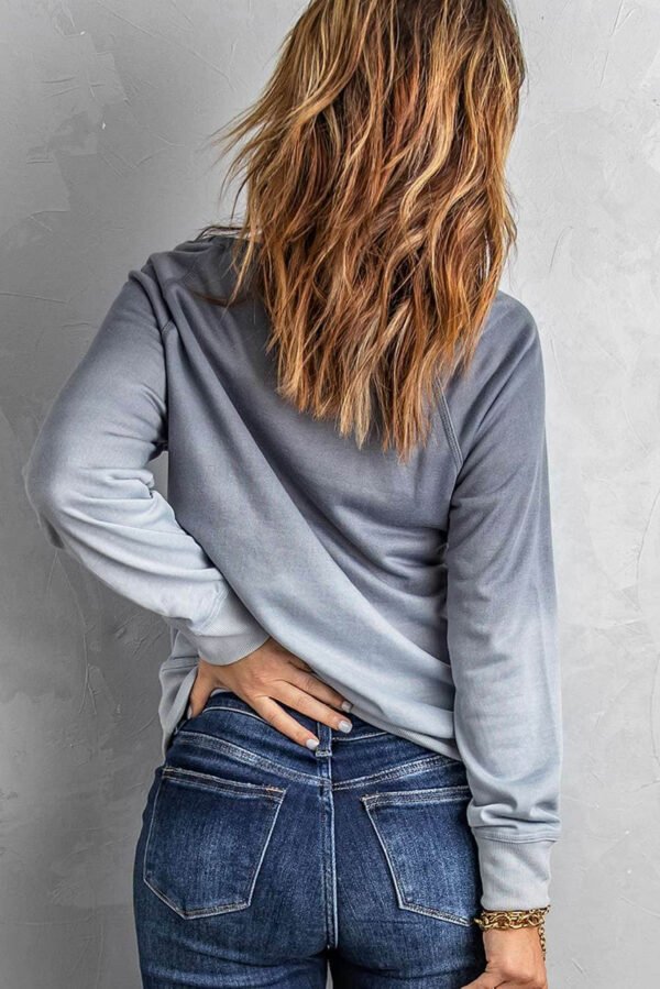 Gray Ombre Crewneck Long Sleeve Sweatshirt