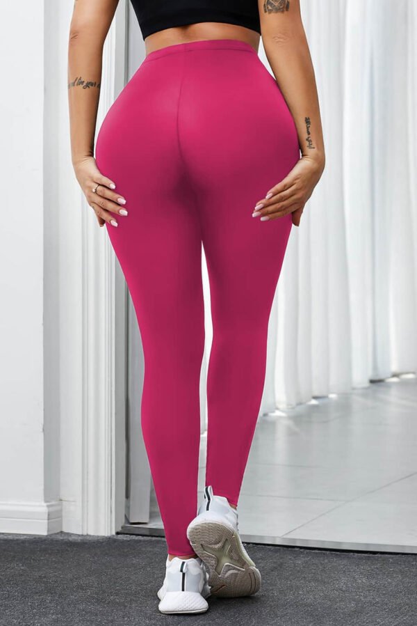 Pink Multicolor Tie Dye Hollow Out Fitness Activewear Leggings