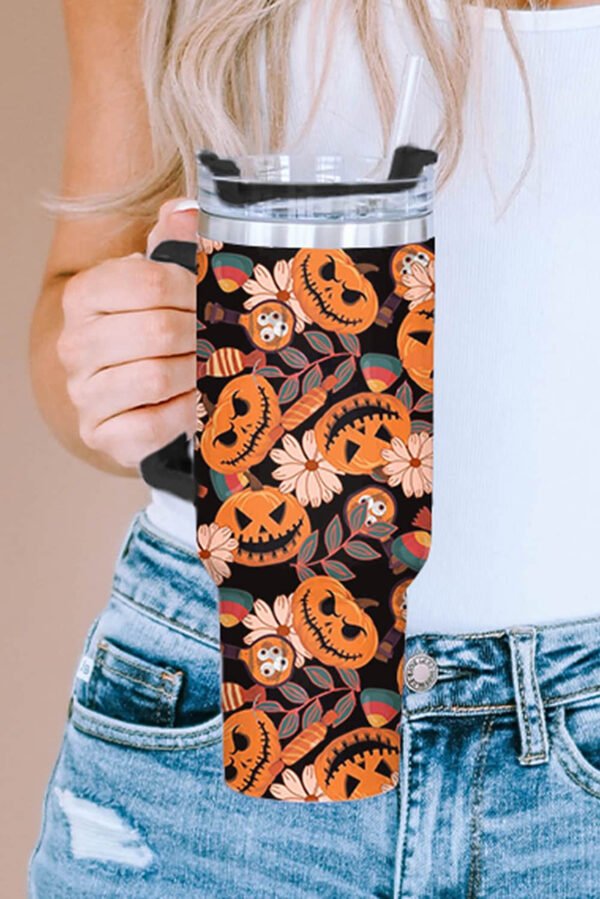 Multicolour Halloween Pumpkin Print 304 Stainless Vacuum Cup