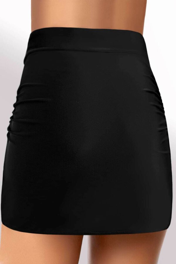 Black Arch Hem Swim Skirt