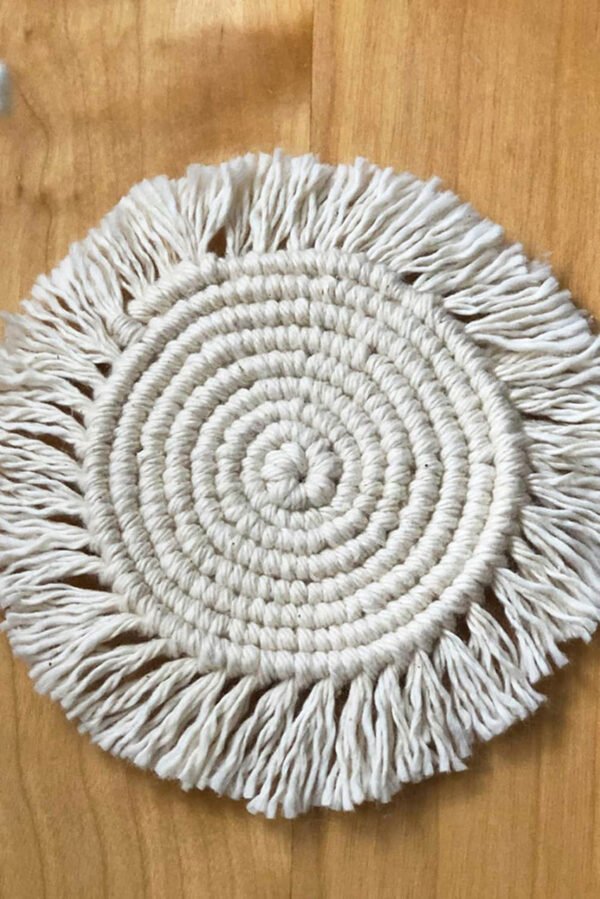 Beige Boho Tassel Macrame Placemats 15*15cm