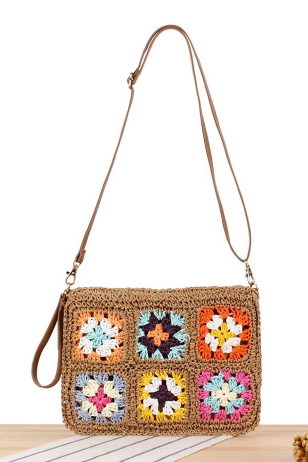 Chestnut Flower Straw Woven Single Shoulder Bag