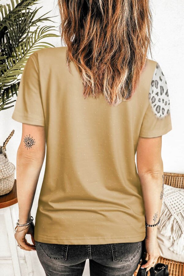 Khaki Bleached Leopard Print Crew Neck T Shirt