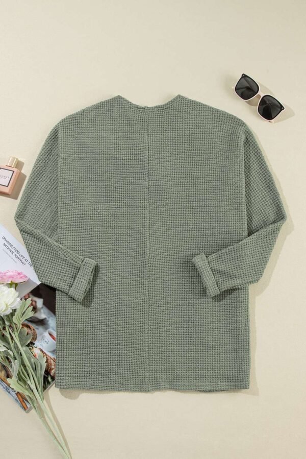 Laurel Green Waffle Knit Open Front Cardigan