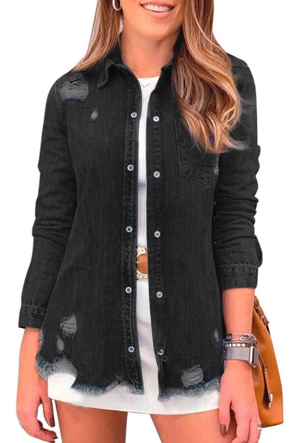 Black Ripped Denim Jacket