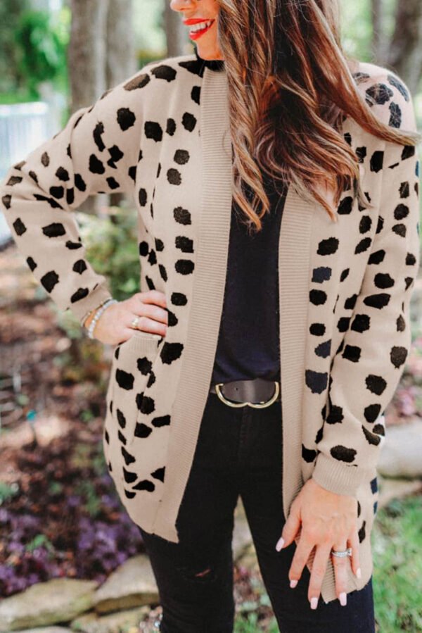 Leopard Animal Spotted Pattern Open Front Cardigan