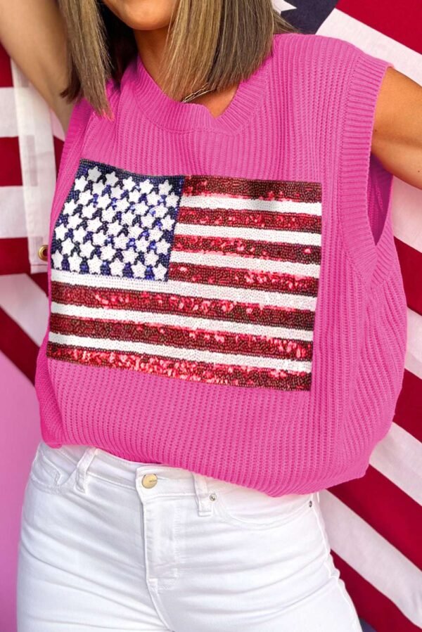 Bonbon Sparkling American Flag Knitted Vest