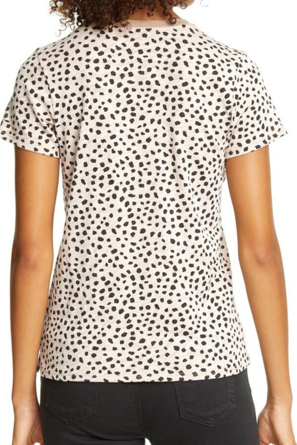 Apricot Cheetah Print O-neck Short Sleeve T Shirt