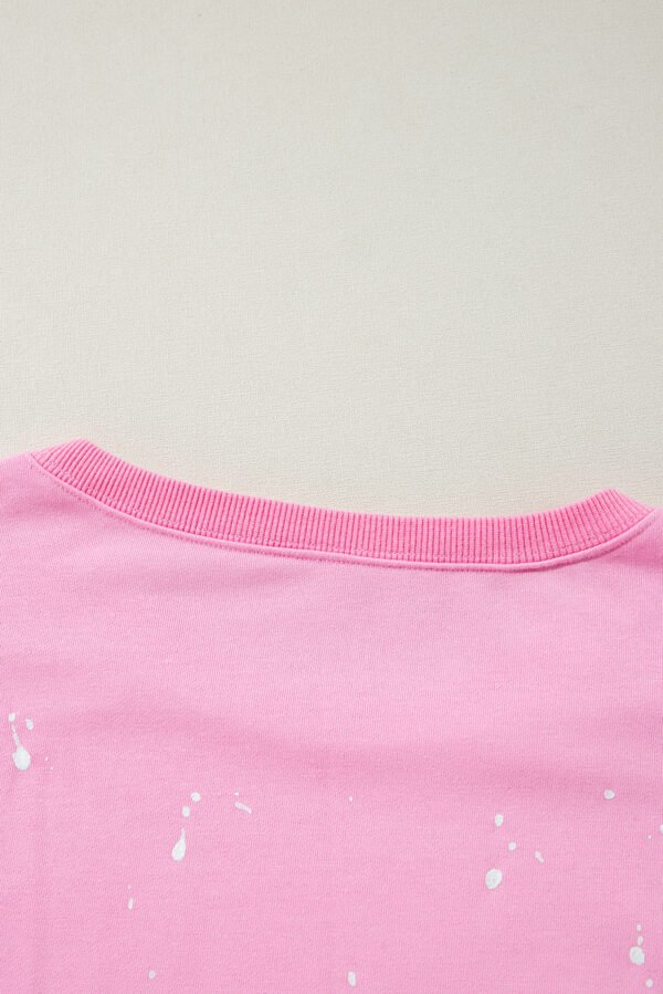 Bonbon Splash Spots Exposed Seam Baggy Sweatshirt