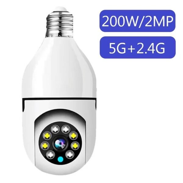 5G Wifi E27 Bulb Surveillance Camera Night Vision Automatic Human Tracking 4X Digital Zoom Video smart home Security Monitor