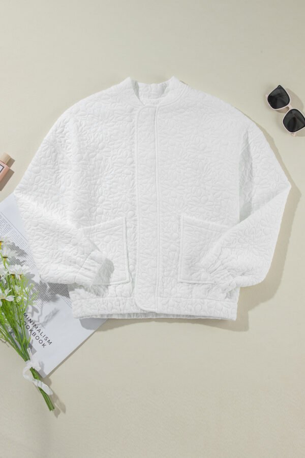 White Floral Quilted Jacket